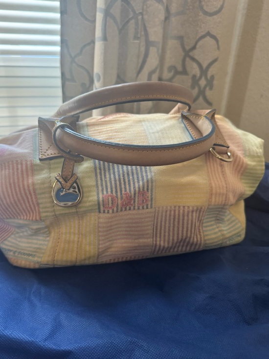 Dooney Bourke Handbags - Y2K Dooney and Bourke PatchworkPastel Plaid Women's Handbag with Leather Handles